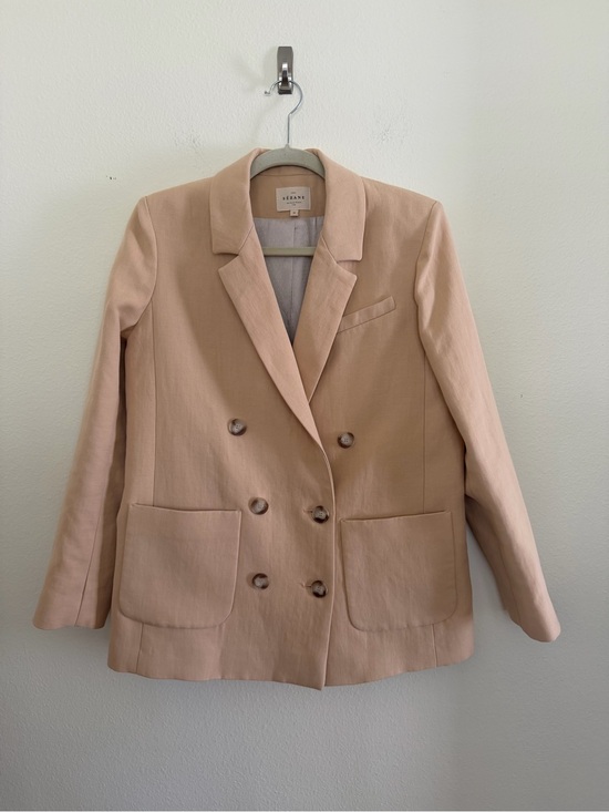 Sezane Jackets & Blazers - Sezane Women's Double-Breasted Blazer Cotton & Linen